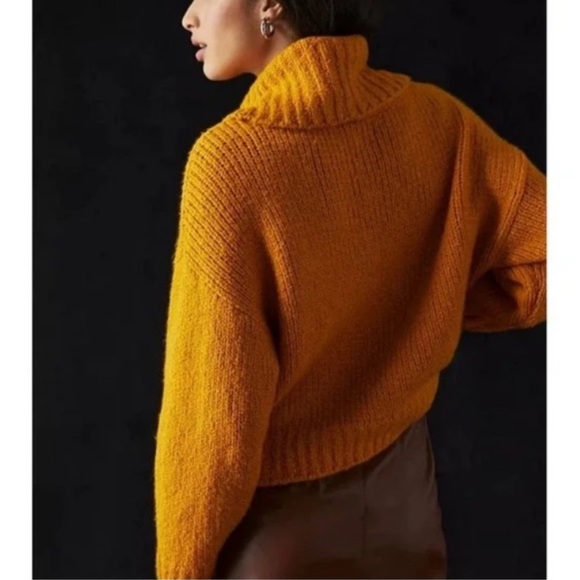 Anthropologie Pilcro Cowl Neck Sweater In Golden Rod - Picture 2 of 8